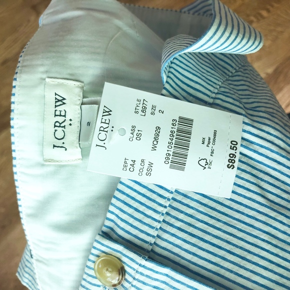 J CREW Buttoned Dress in Seersucker | Size 2 - Picture 6 of 8